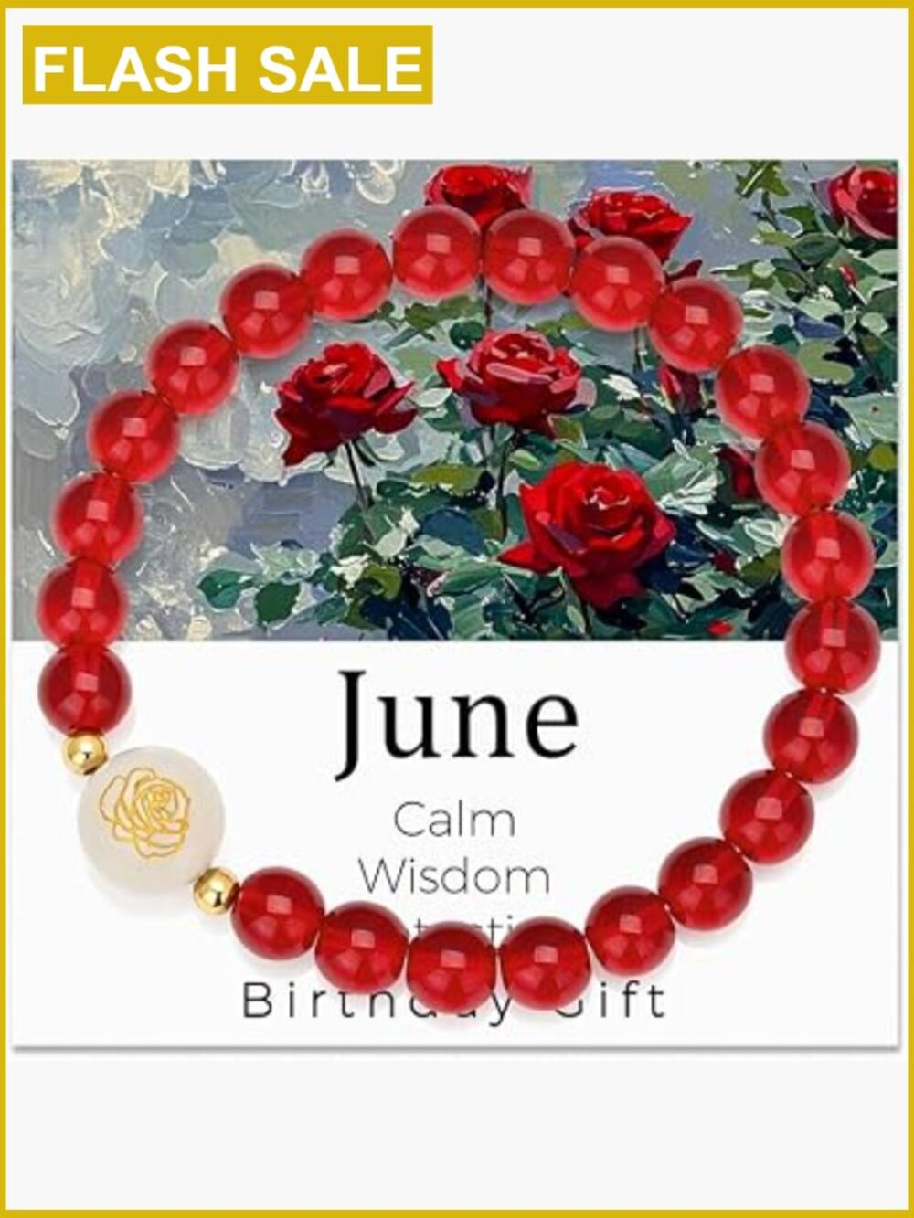 Crystal Birthstone Stretch Bracelet for Women - Handmade Healing Gemstone